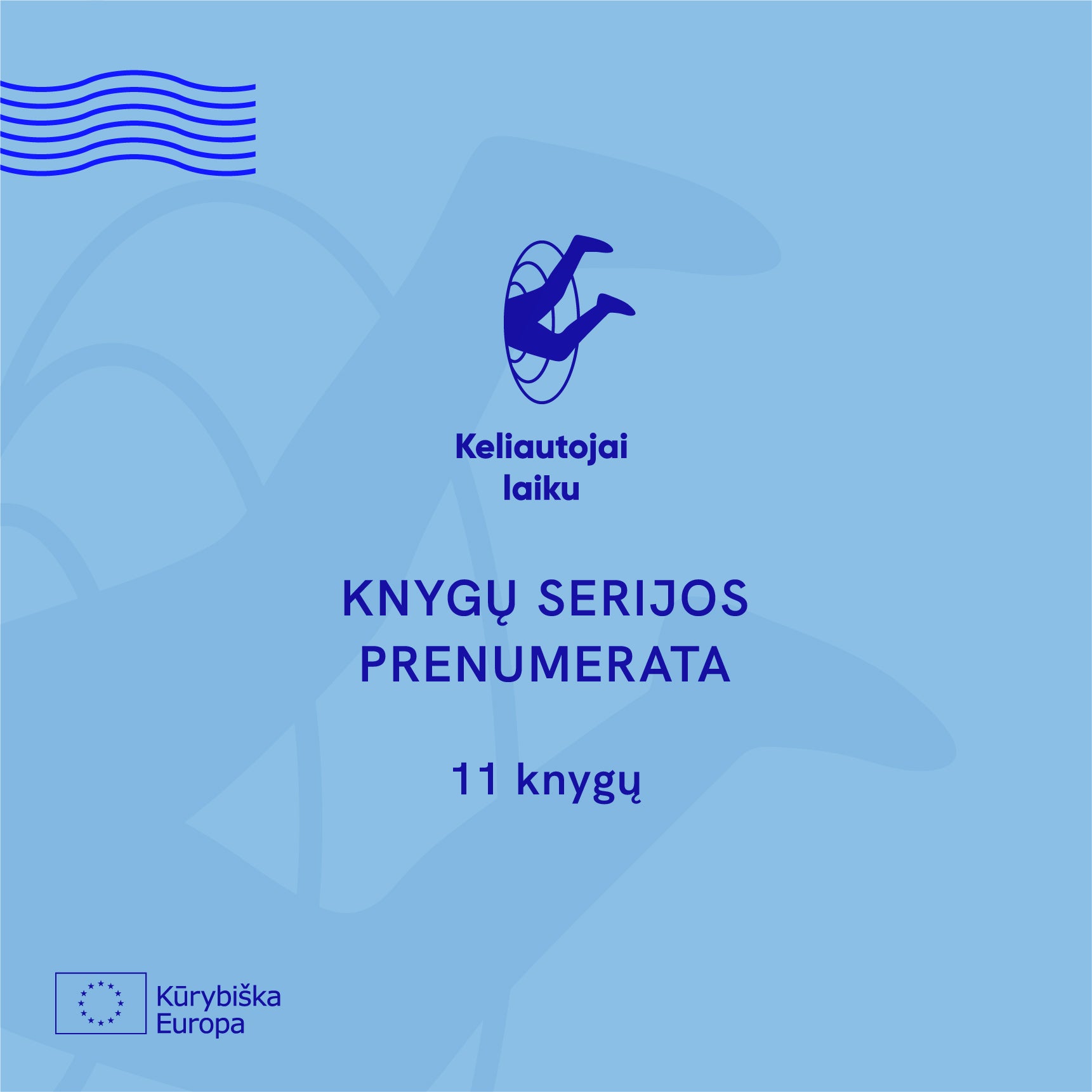 Knygų serijos Keliautojai laiku 11 knygų prenumeratos atvirukas